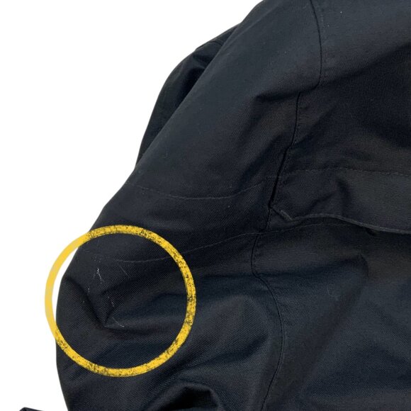 Foursquare Mens Hooded Jacket M Black Long Sleeve Pockets Logo Fall Winter - Picture 7 of 15